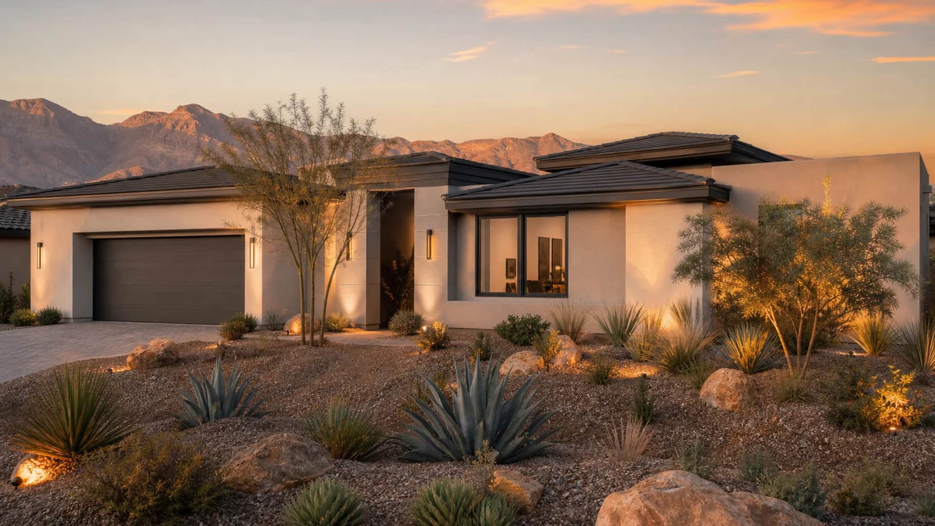 New construction neighborhood at Mesa at Skyeview in Skye Canyon, Las Vegas NV 89166